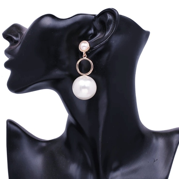 Big Double Side Pear Earrings Statement Jewelry - Picture 5 of 6